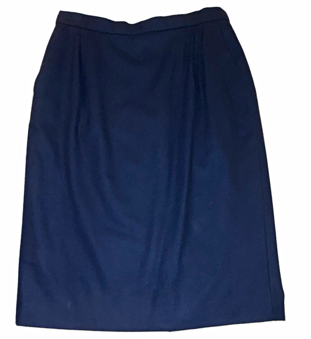 Pendleton Women’s Petite 12P Blue Wool Lined Pencil Skirt Zip Knee Length